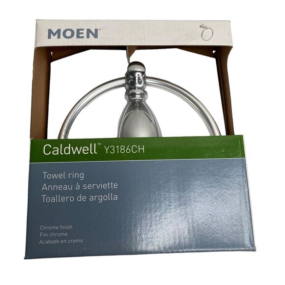Moen Chrome Towel Ring Caldwell  Chrome #Y3186CH New Sealed Packaging - Picture 1 of 12
